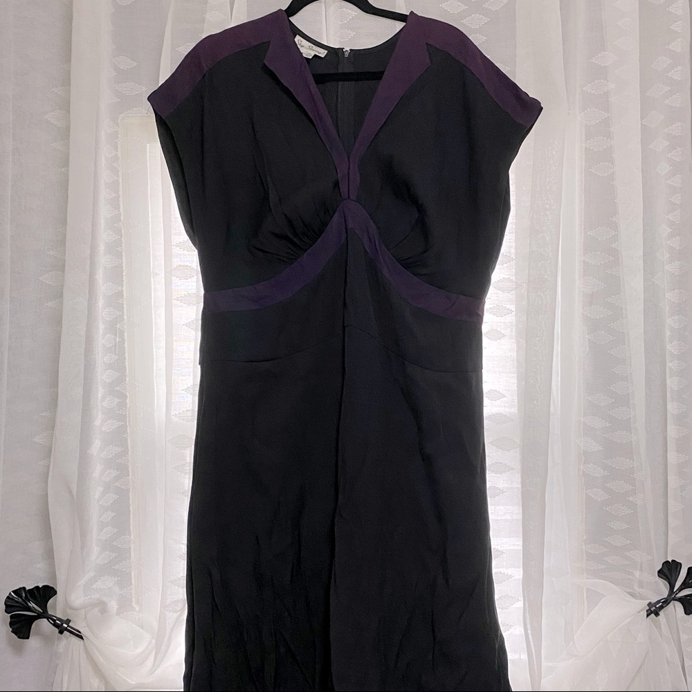 Stop Staring Collar Wiggle Dress Black Purple 18